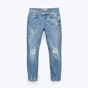 Zara Brand New Mens Ripped Skinng Jeans Size 34